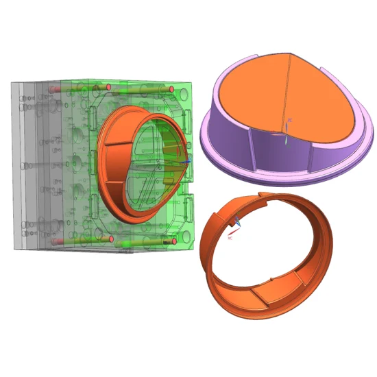 Stampo per copertura della spazzatura oscillante in plastica Stampo per iniezione con coperchio oscillante per pattumiera da 35 litri